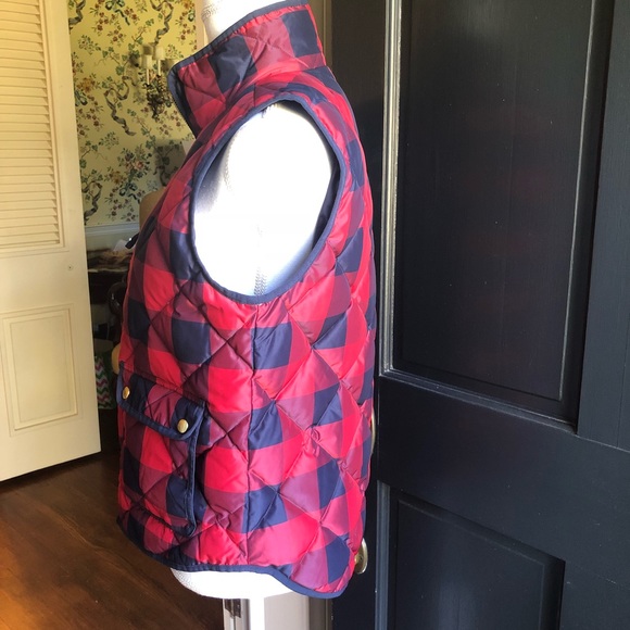 J.Crew Excursion Puffer Down Vest Buffalo Check - Picture 6 of 8